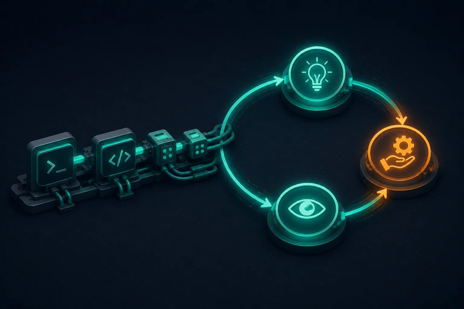 The Agent Loop & Tool Interface: How a Harness Turns a Model Into a Doer An illustration of an agent loop cycling through reason, act and observe, with a toolbelt of shell, code and MCP connections feeding it